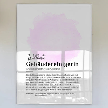 Acrylglas Bild Poster Definition Gebäudereinigerin Namen Geschenk