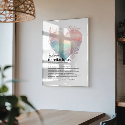 Acrylglas Bild Poster Definition Hotelfachfrau mit Namen
