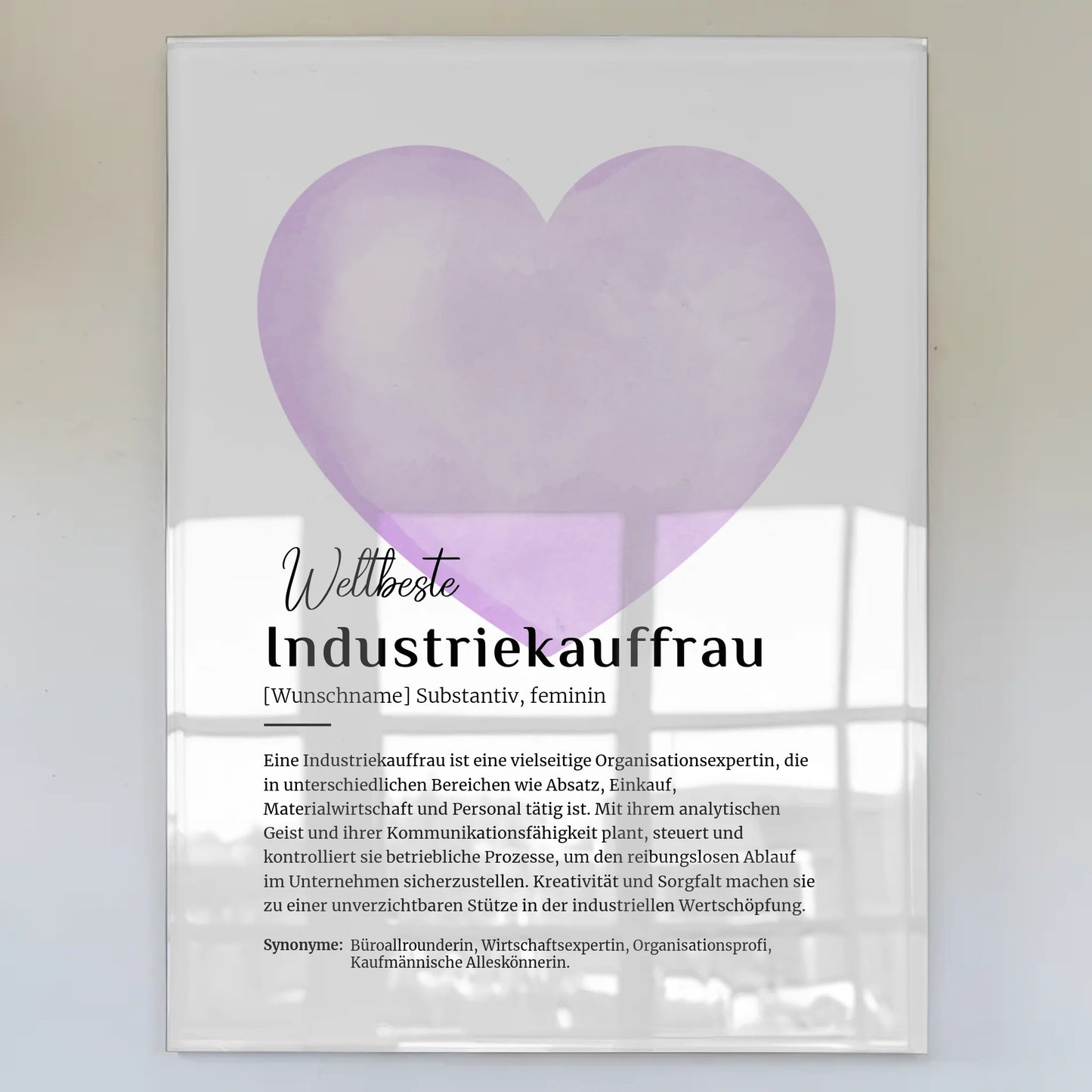 Acrylglas Bild Poster Definition Industriekauffrau Geschenk