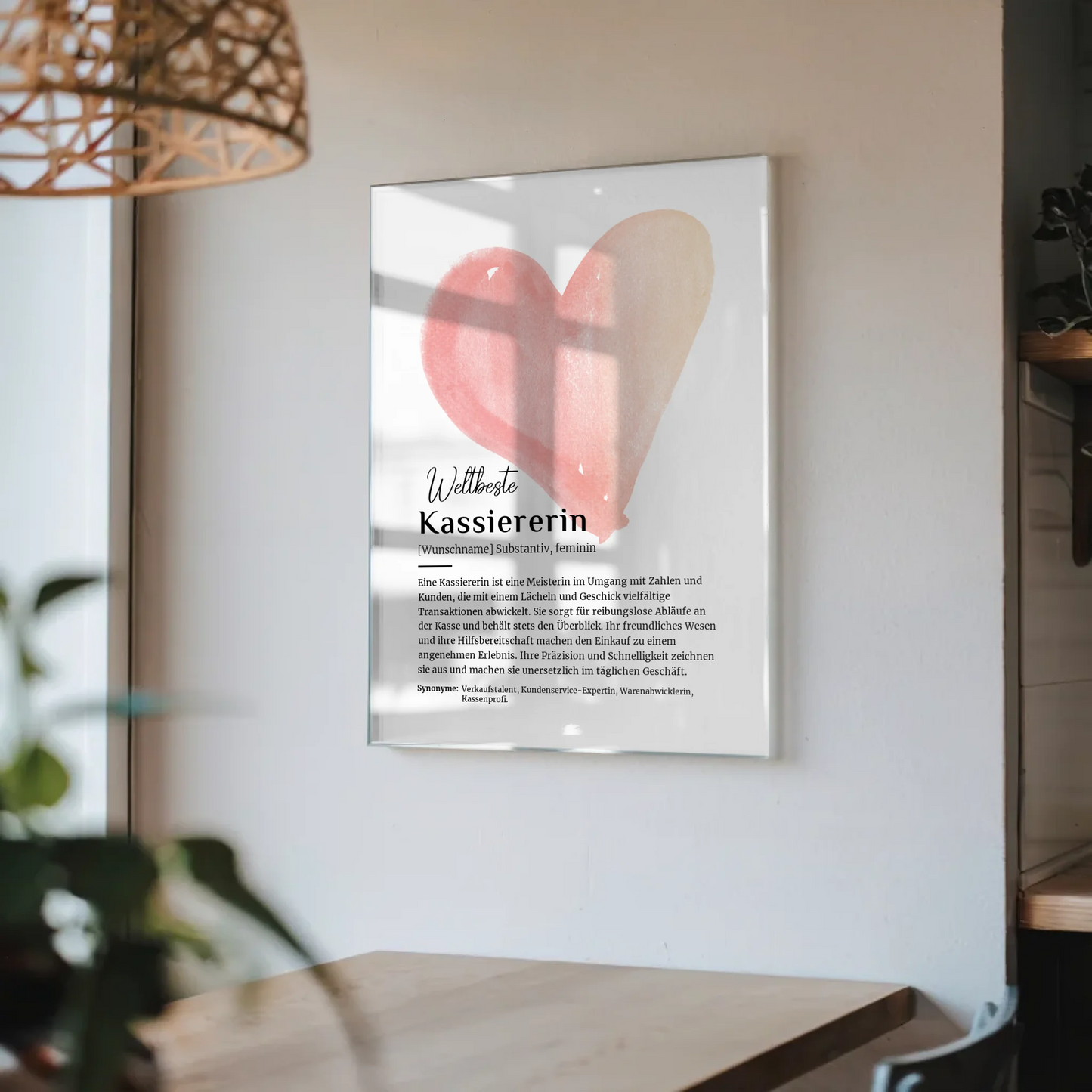 Acrylglas Bild Poster Definition Kassiererin mit Namen Geschenk