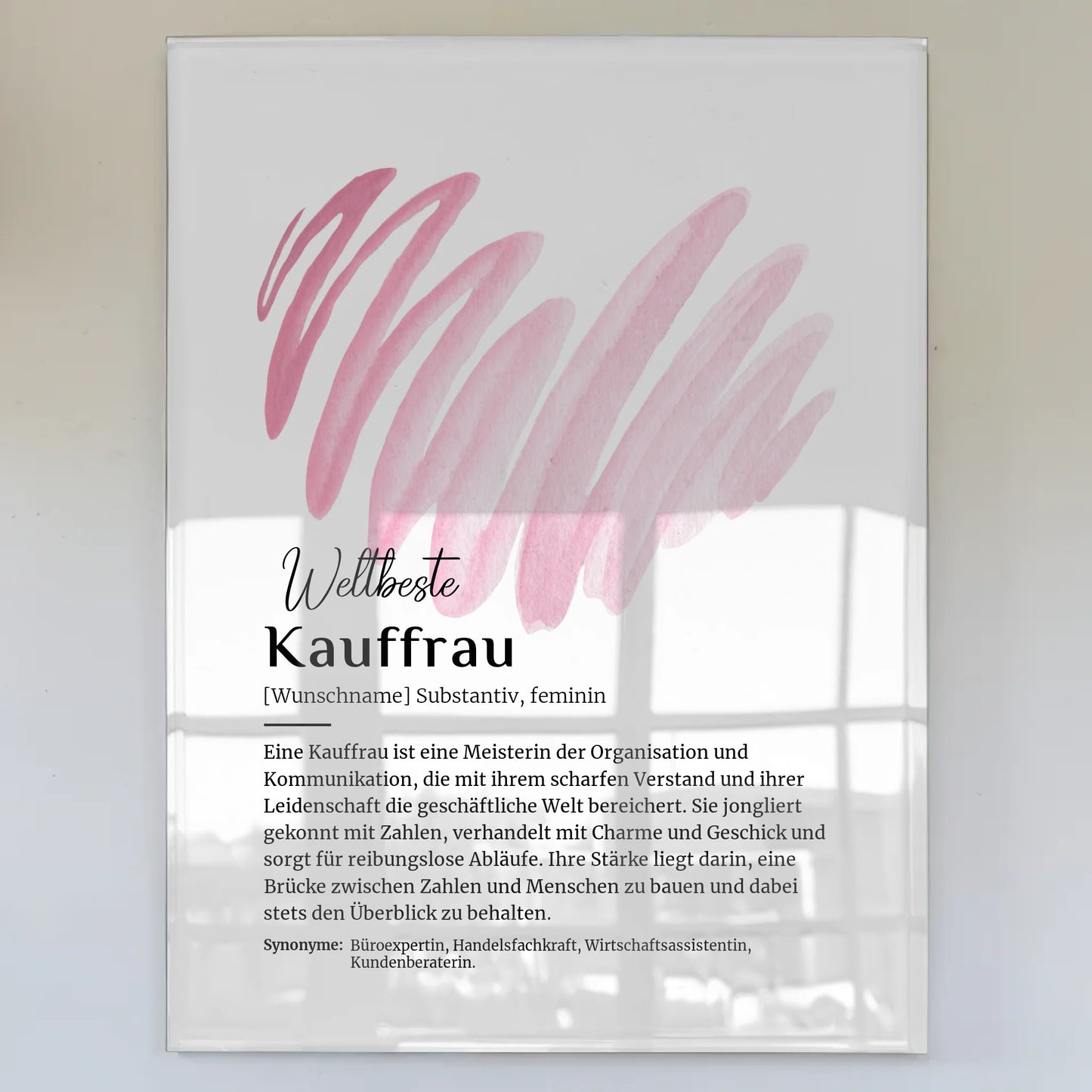 Acrylglas Bild Poster Definition Kauffrau mit Namen Geschenkidee