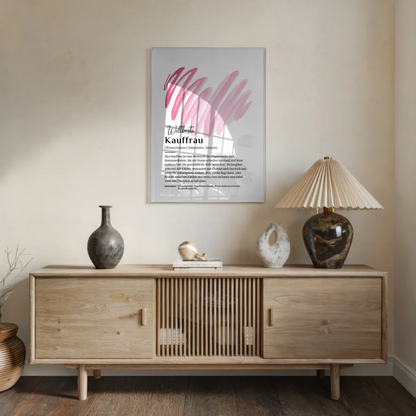 Acrylglas Bild Poster Definition Kauffrau mit Namen Geschenkidee