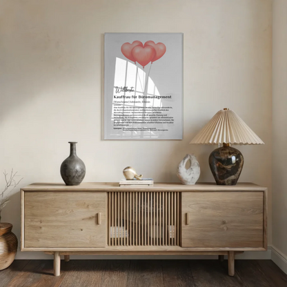 Acrylglas Bild Poster Kauffrau für Büromanagement Geschenk