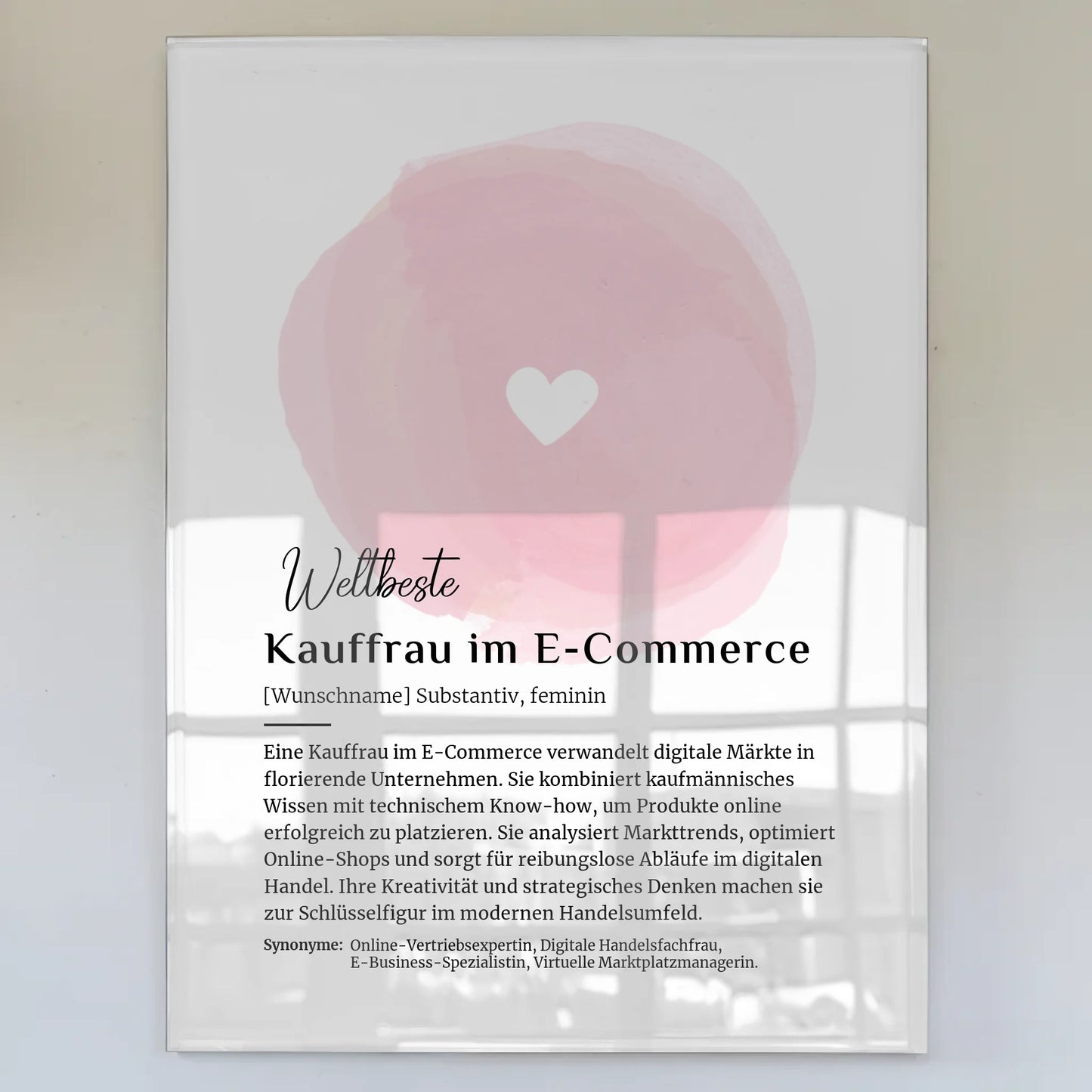 Acrylglas Bild Poster Kauffrau im E-Commerce mit Namen