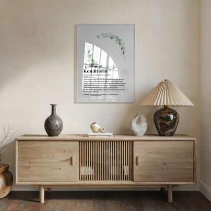 Acrylglas Bild Poster Definition Konditorin mit Namen