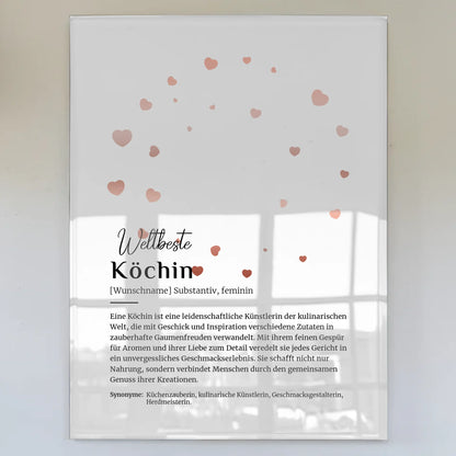 Acrylglas Bild Poster Definition Köchin mit Namen Geschenk - Wandbild