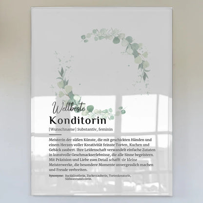 Acrylglas Bild Poster Definition Konditorin mit Namen