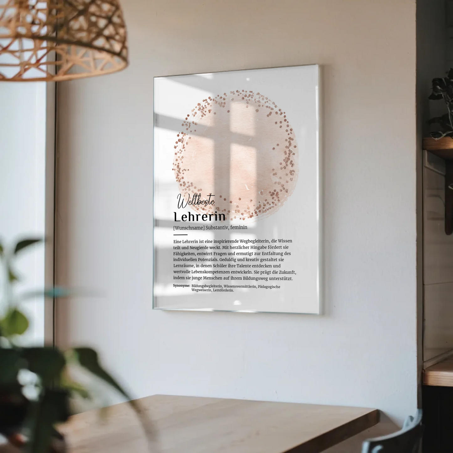 Acrylglas Bild Poster Definition Lehrerin mit Namen Geschenk