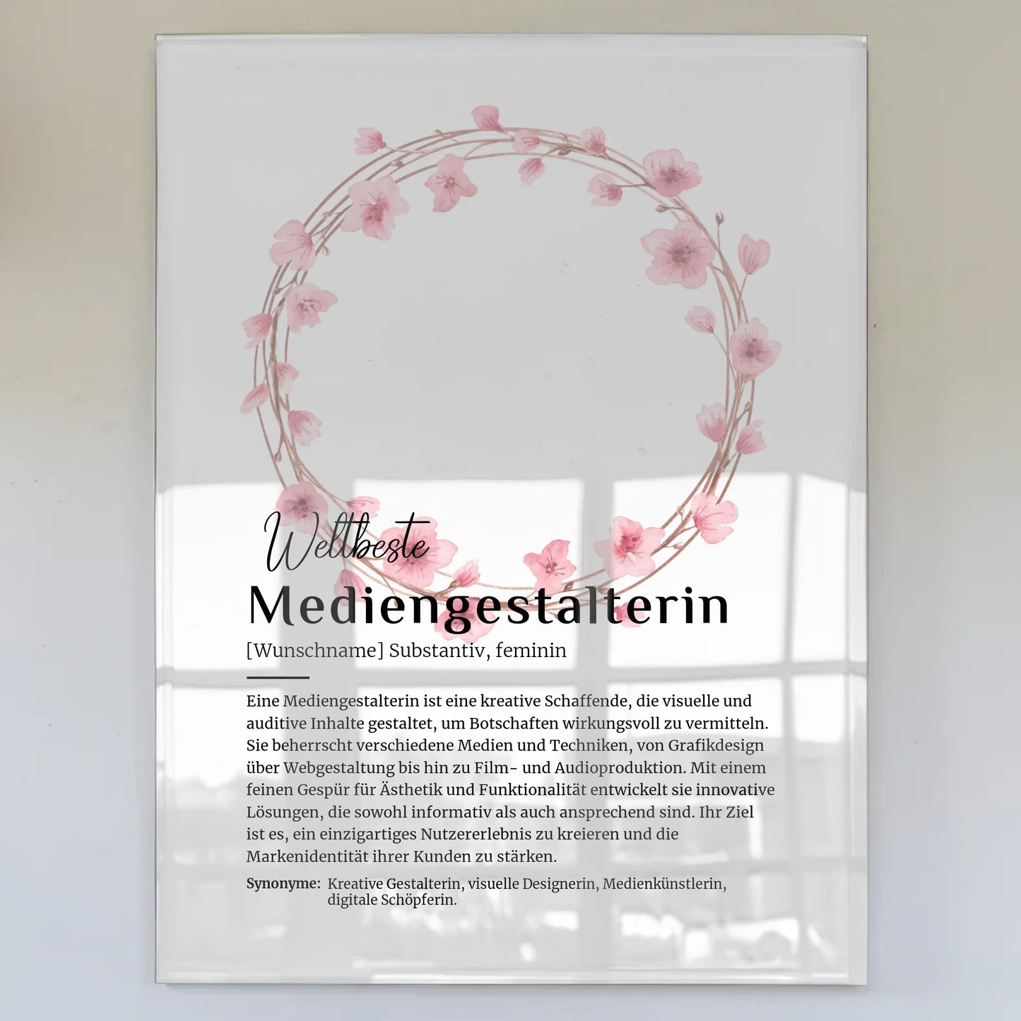 Acrylglas Bild Poster Definition Mediengestalterin Namen Geschenk