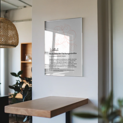 Acrylglas Bild Poster Medizinische Fachangestellte Name