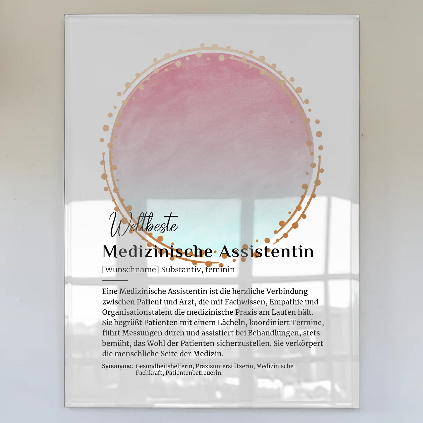 Acrylglas Bild Poster Definition Medizinische Assistentin mit Namen Geschenkidee