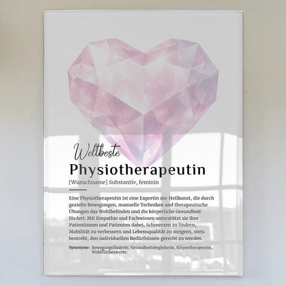 Acrylglas Bild Poster Physiotherapeutin mit Namen Geschenk