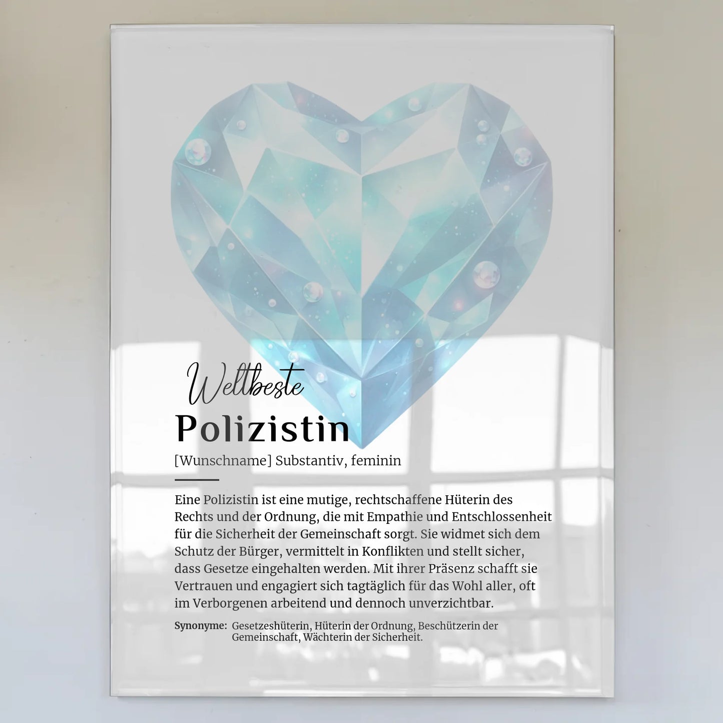 Acrylglas Bild Poster Definition Polizistin mit Namen Geschenk