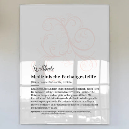 Acrylglas Bild Poster Medizinische Fachangestellte Name