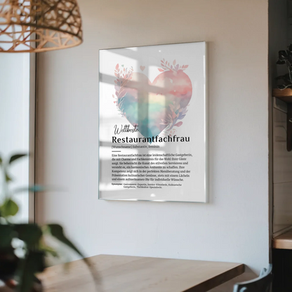 Acrylglas Bild Poster Definition Restaurantfachfrau Geschenk