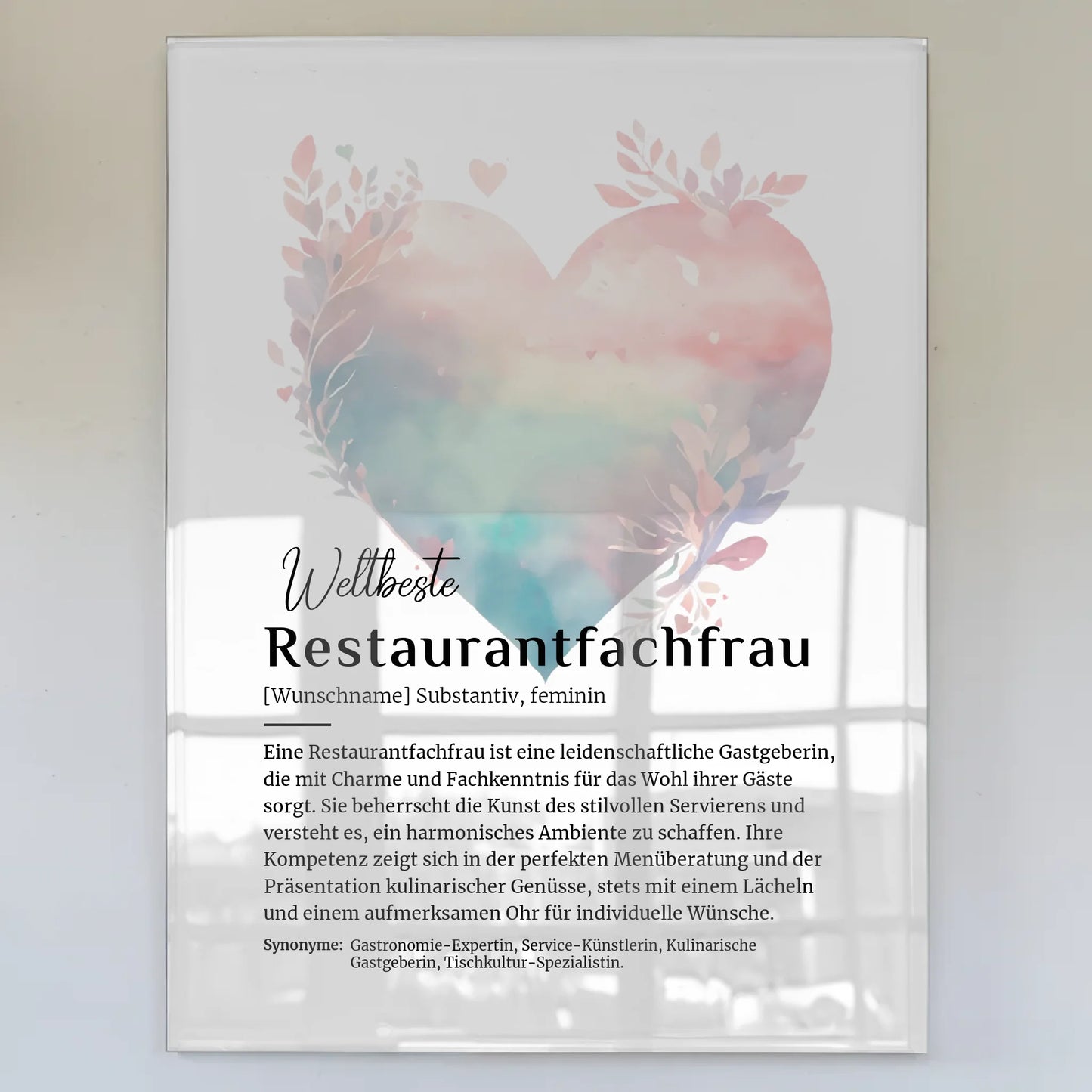Acrylglas Bild Poster Definition Restaurantfachfrau Geschenk