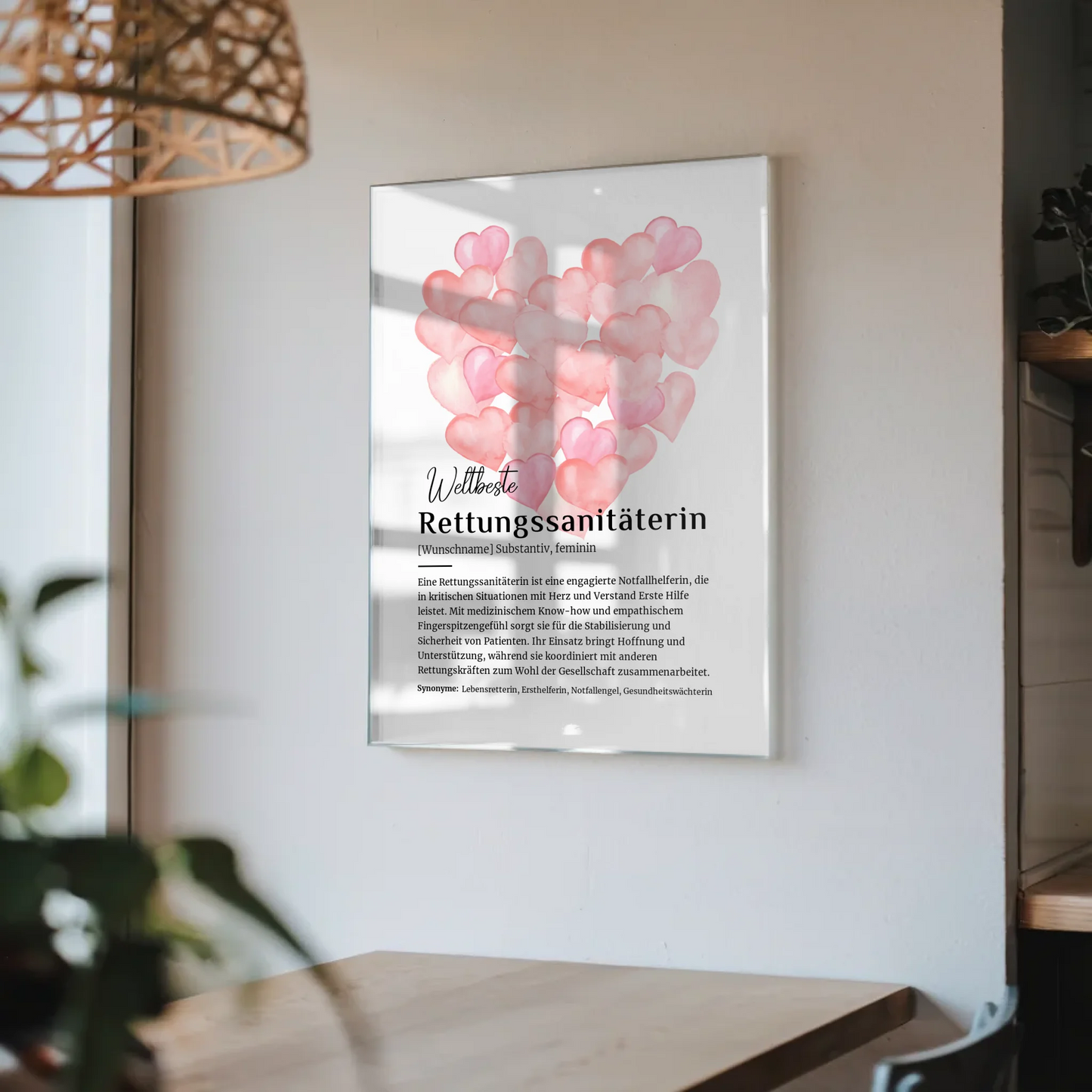 Acrylglas Bild Poster Definition Rettungssanitäterin mit Namen Geschenkidee