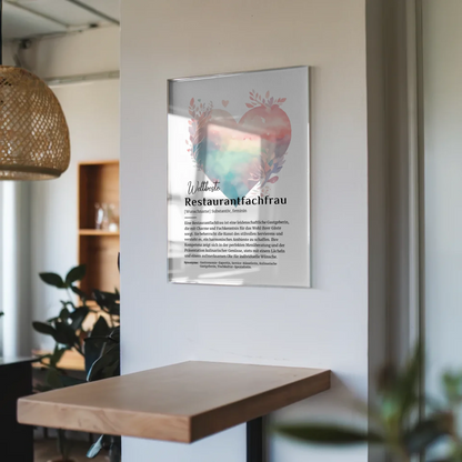 Acrylglas Bild Poster Definition Restaurantfachfrau Geschenk