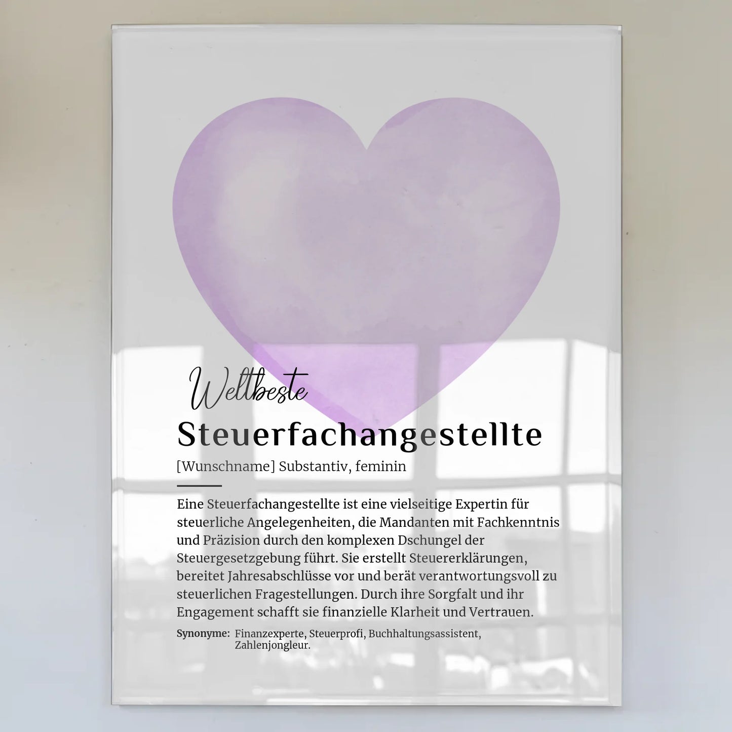 Acrylglas Bild Poster Definition Steuerfachangestellte mit Namen Geschenkidee