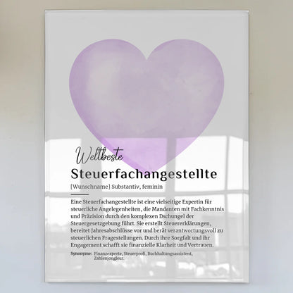 Acrylglas Bild Poster Definition Steuerfachangestellte mit Namen Geschenkidee