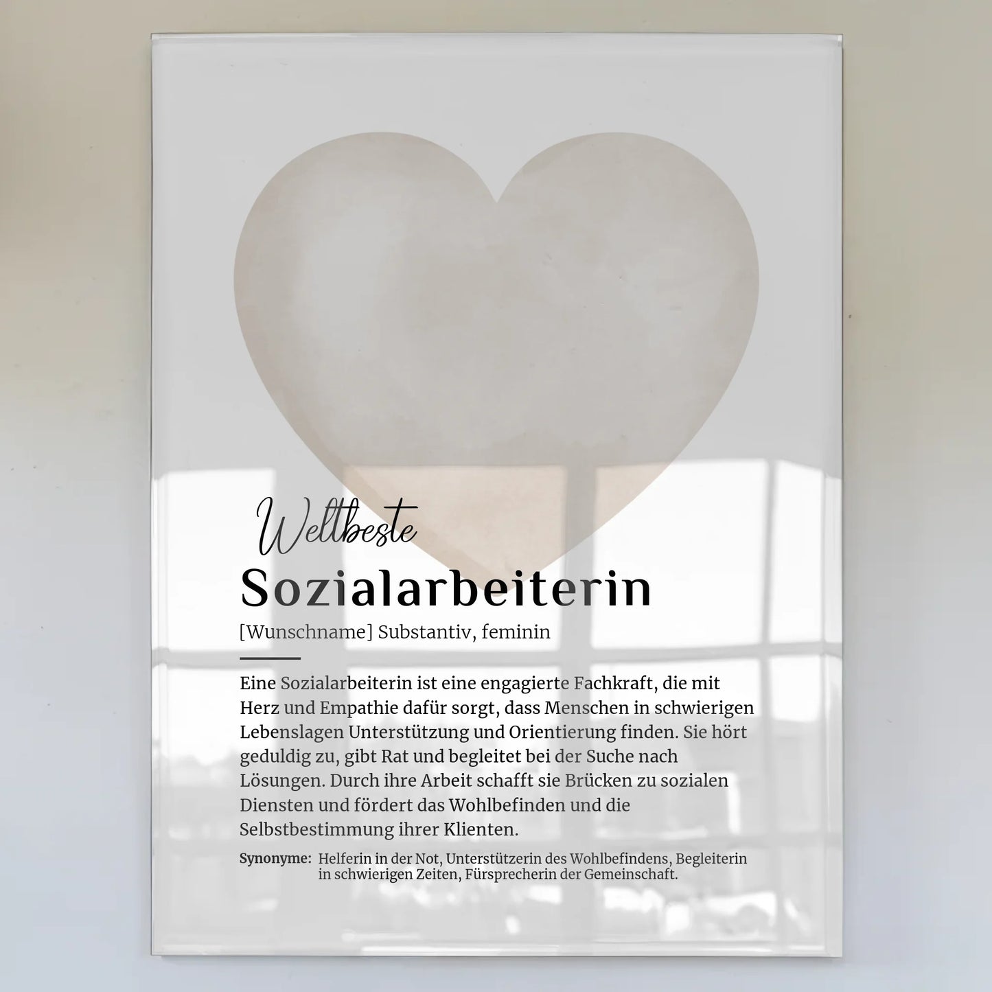 Acrylglas Bild Poster Definition Sozialarbeiterin mit Namen Geschenk