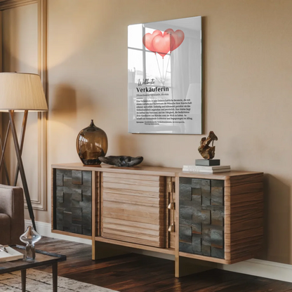 Acrylglas Bild Poster Definition Verkäuferin mit Namen Geschenkidee