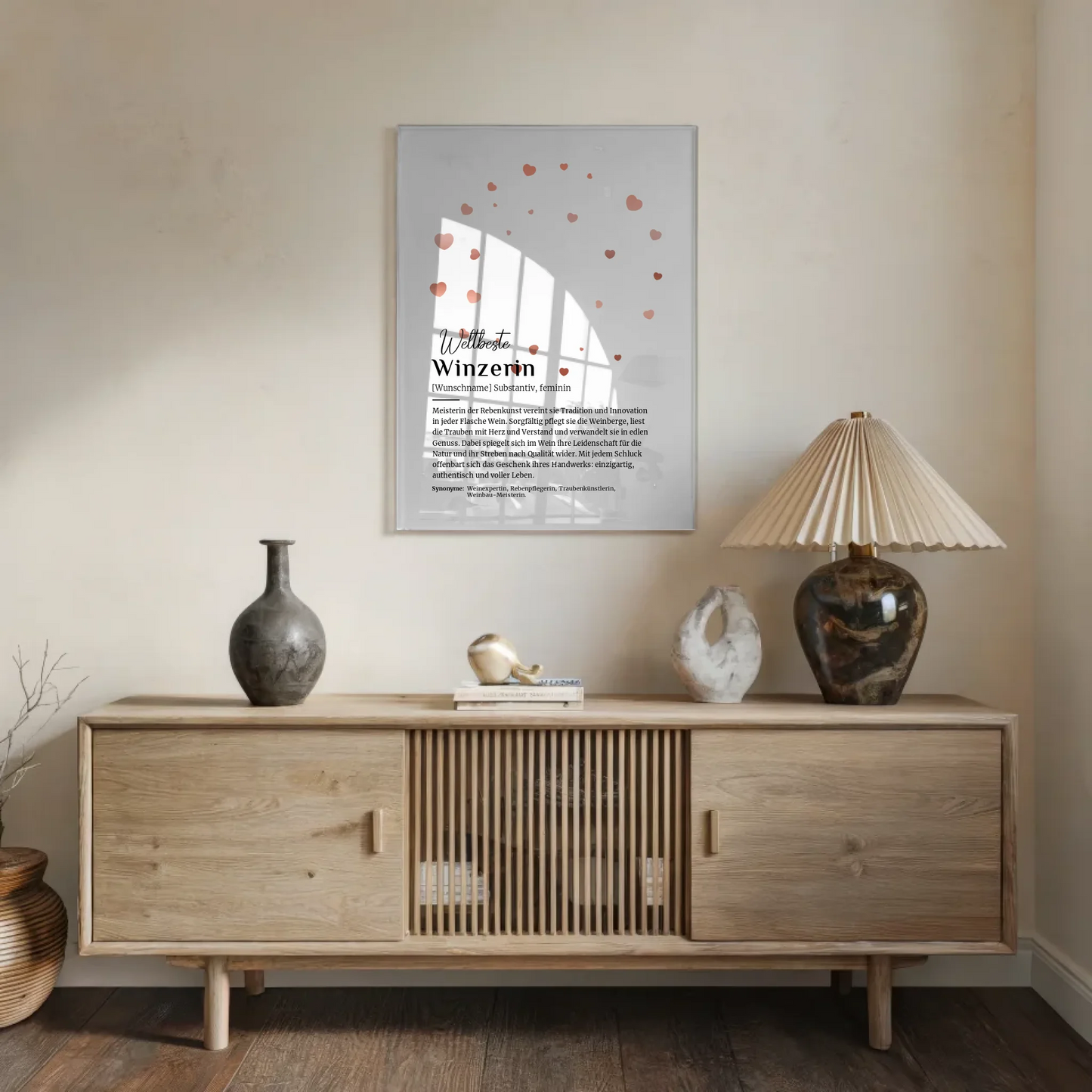 Acrylglas Bild Poster Definition Winzerin mit Namen Geschenk