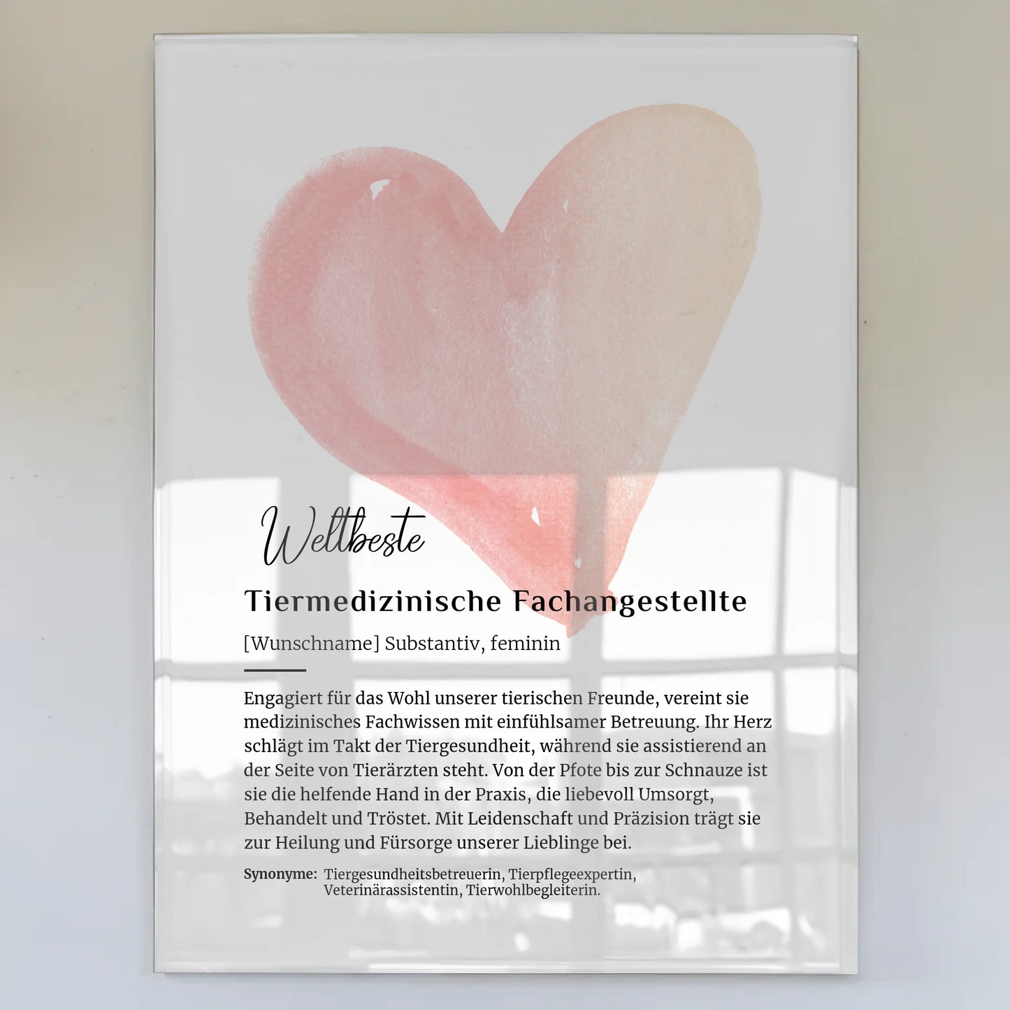 Acrylglas Bild Poster Tiermedizinische Fachangestellte mit Namen Geschenkidee