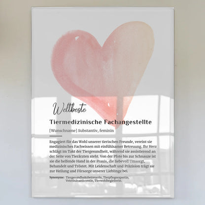 Acrylglas Bild Poster Tiermedizinische Fachangestellte mit Namen Geschenkidee