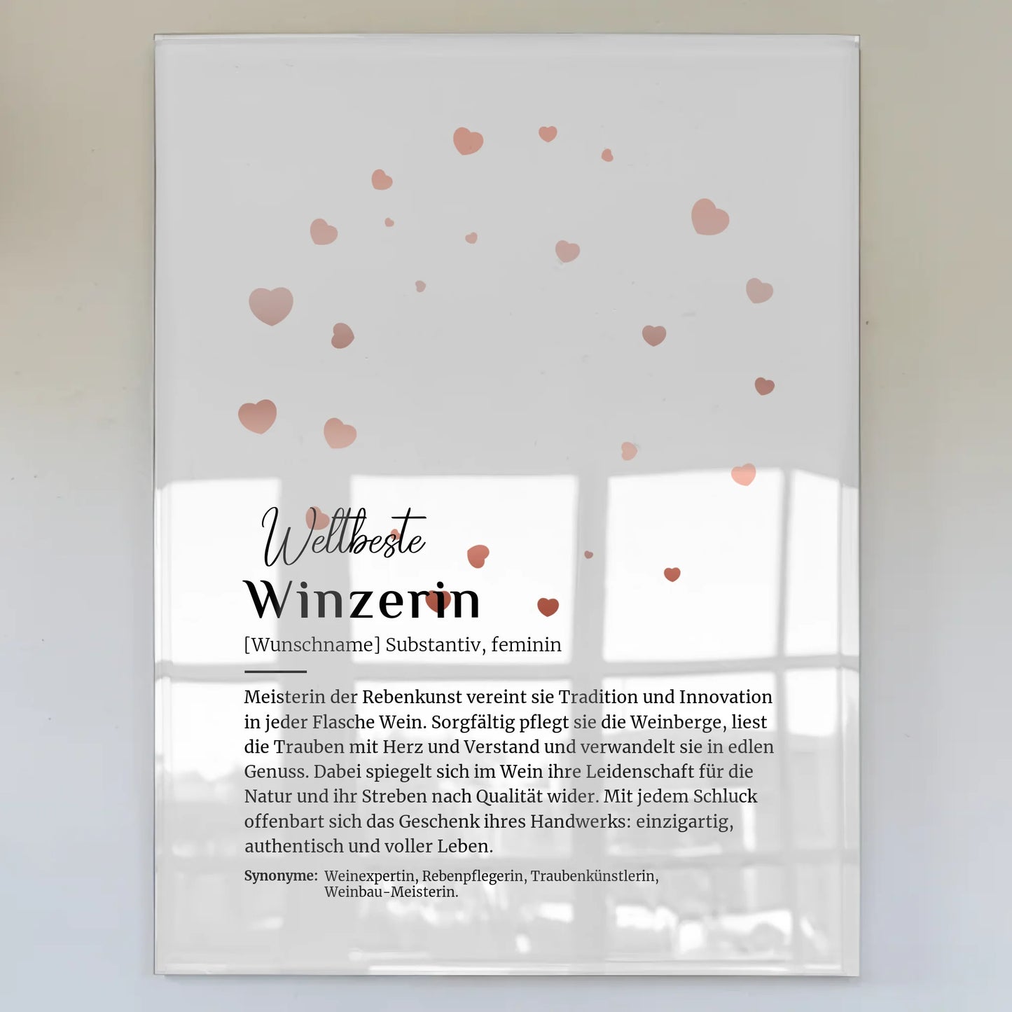 Acrylglas Bild Poster Definition Winzerin mit Namen Geschenk