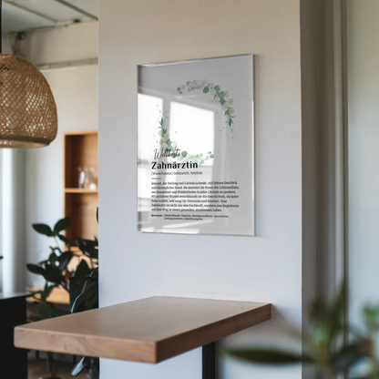 Acrylglas Bild Poster Definition Zahnärztin mit Namen Geschenk