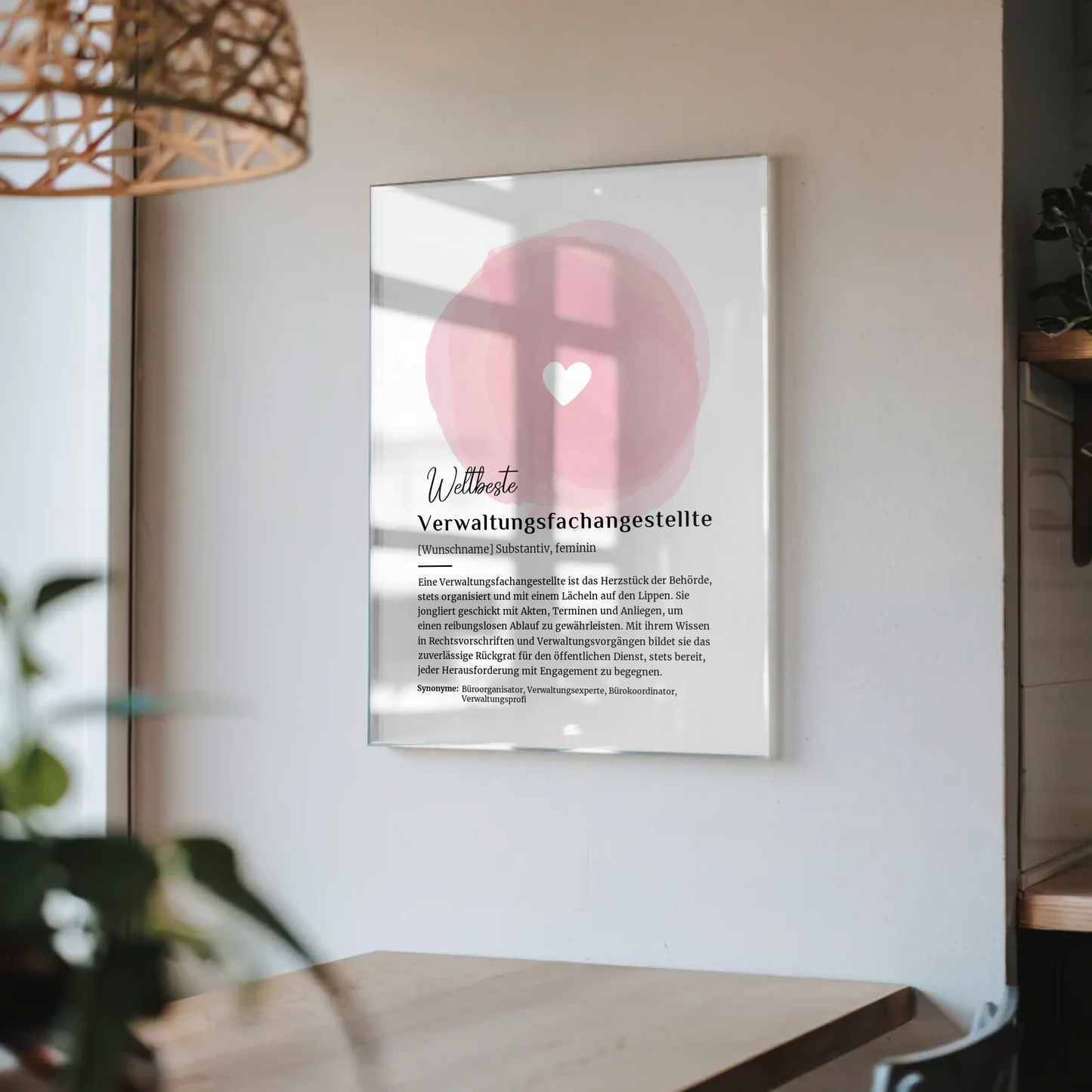 Acrylglas Bild Poster Verwaltungsfachangestellte mit Namen Geschenk