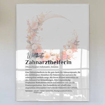 Acrylglas Bild Poster Definition Zahnarzthelferin Name Geschenkidee