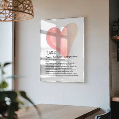 Acrylglas Bild Poster Definition Kosmetikerin mit Namen