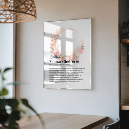 Acrylglas Bild Poster Definition Zahnarzthelferin Name Geschenkidee