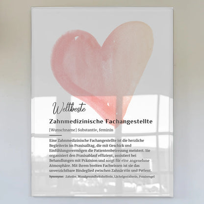 Acrylglas Bild Poster Definition Kosmetikerin mit Namen