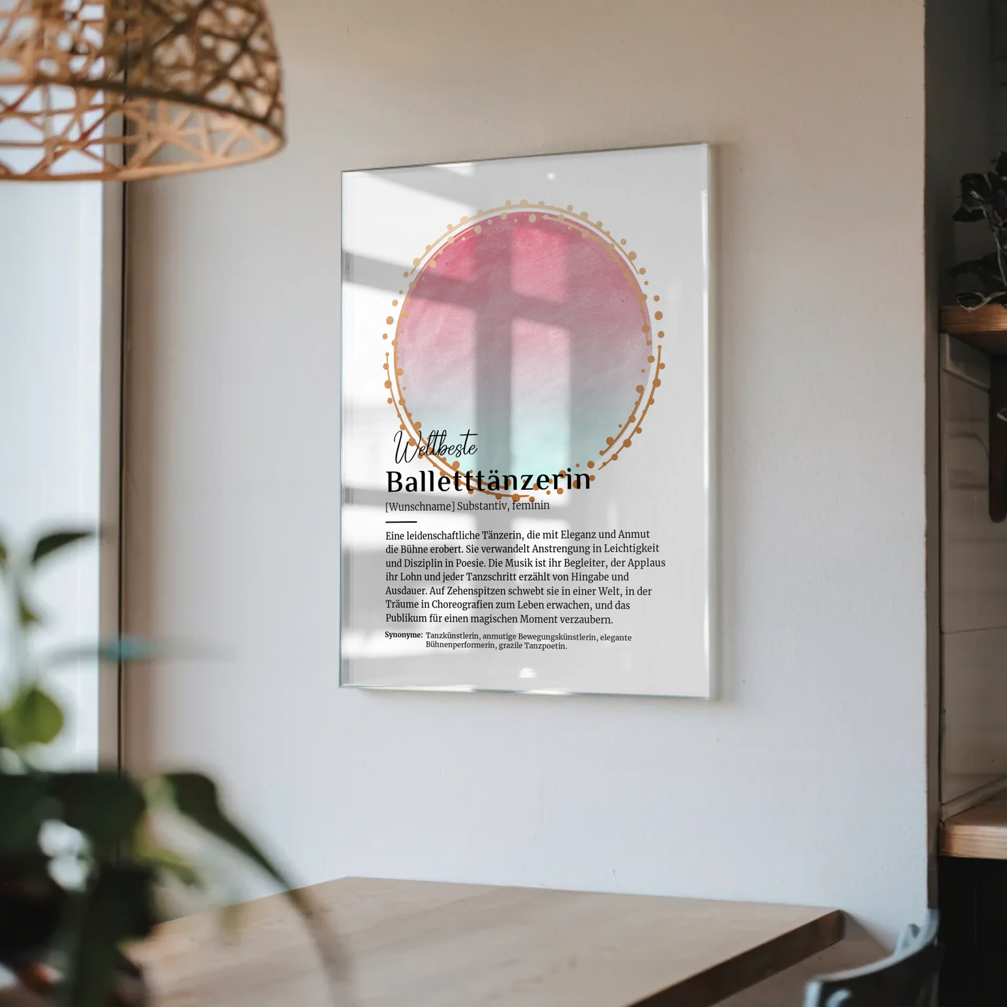 Acrylglas Bild Poster Balletttänzerin mit Namen Geschenk