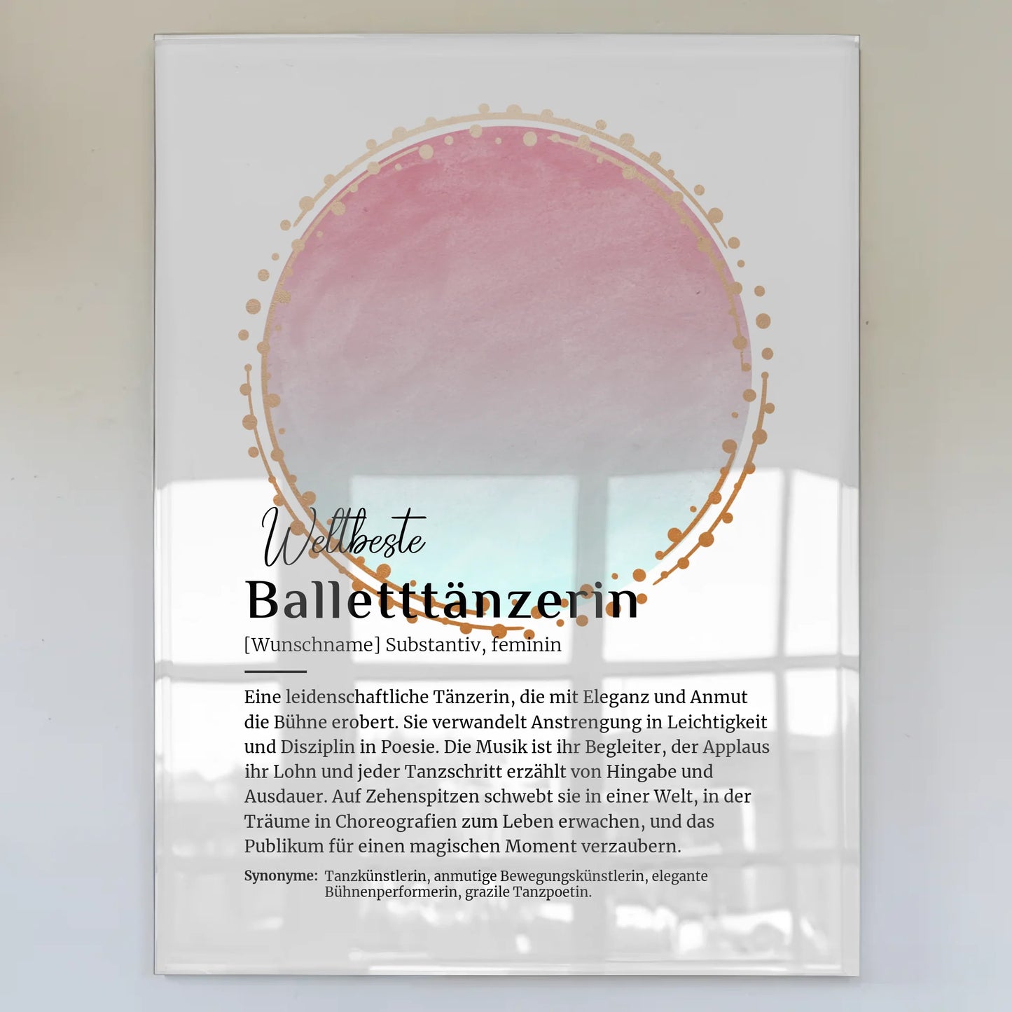 Acrylglas Bild Poster Balletttänzerin mit Namen Geschenk