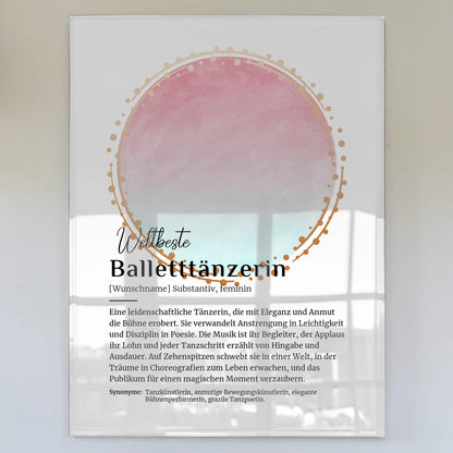Acrylglas Bild Poster Balletttänzerin mit Namen Geschenk