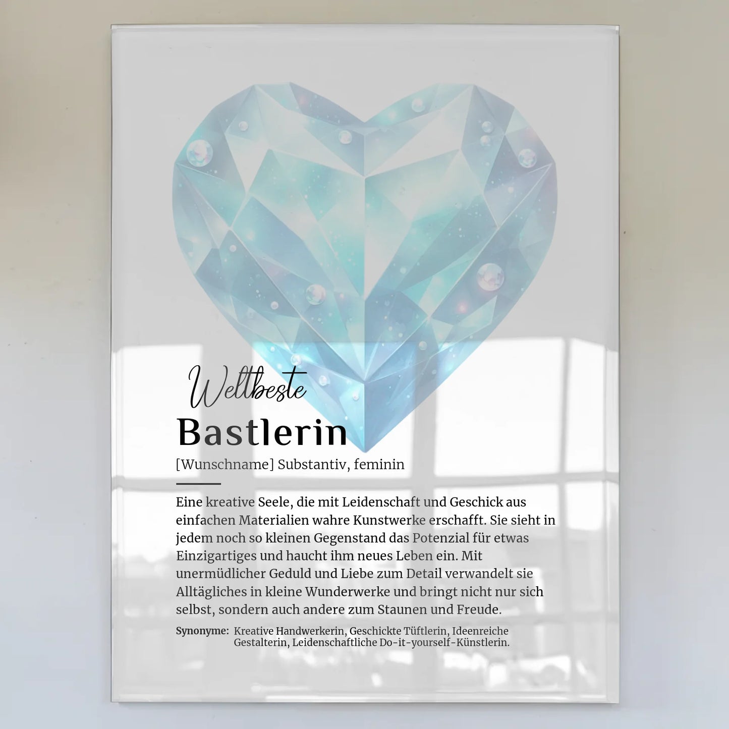Acrylglas Bild Poster Definition Bastlerin mit Namen Geschenkidee