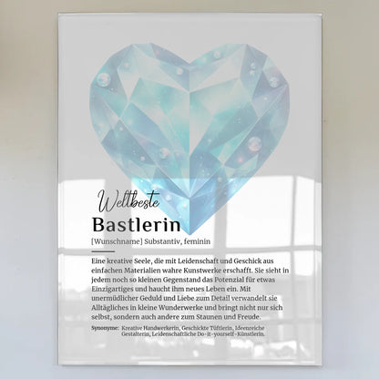 Acrylglas Bild Poster Definition Bastlerin mit Namen Geschenkidee