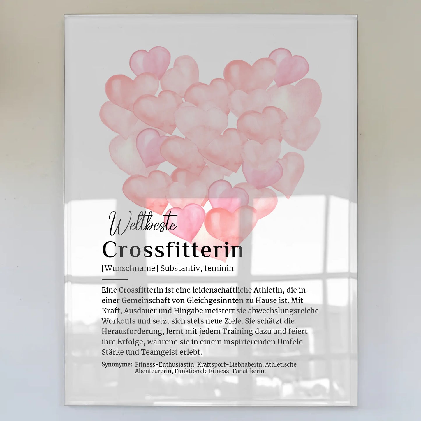 Personalisiertes Acrylglas Bild Crossfitterin mit Namen