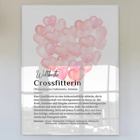 Personalisiertes Acrylglas Bild Crossfitterin mit Namen