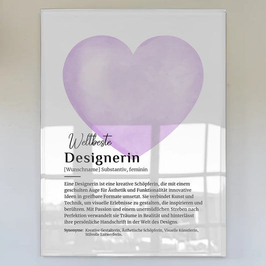 Acrylglas Bild Poster Definition mit Namen Geschenk Design