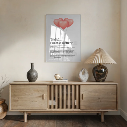 Acrylglas Bild Poster Fitnesssportlerin mit Namen Geschenk