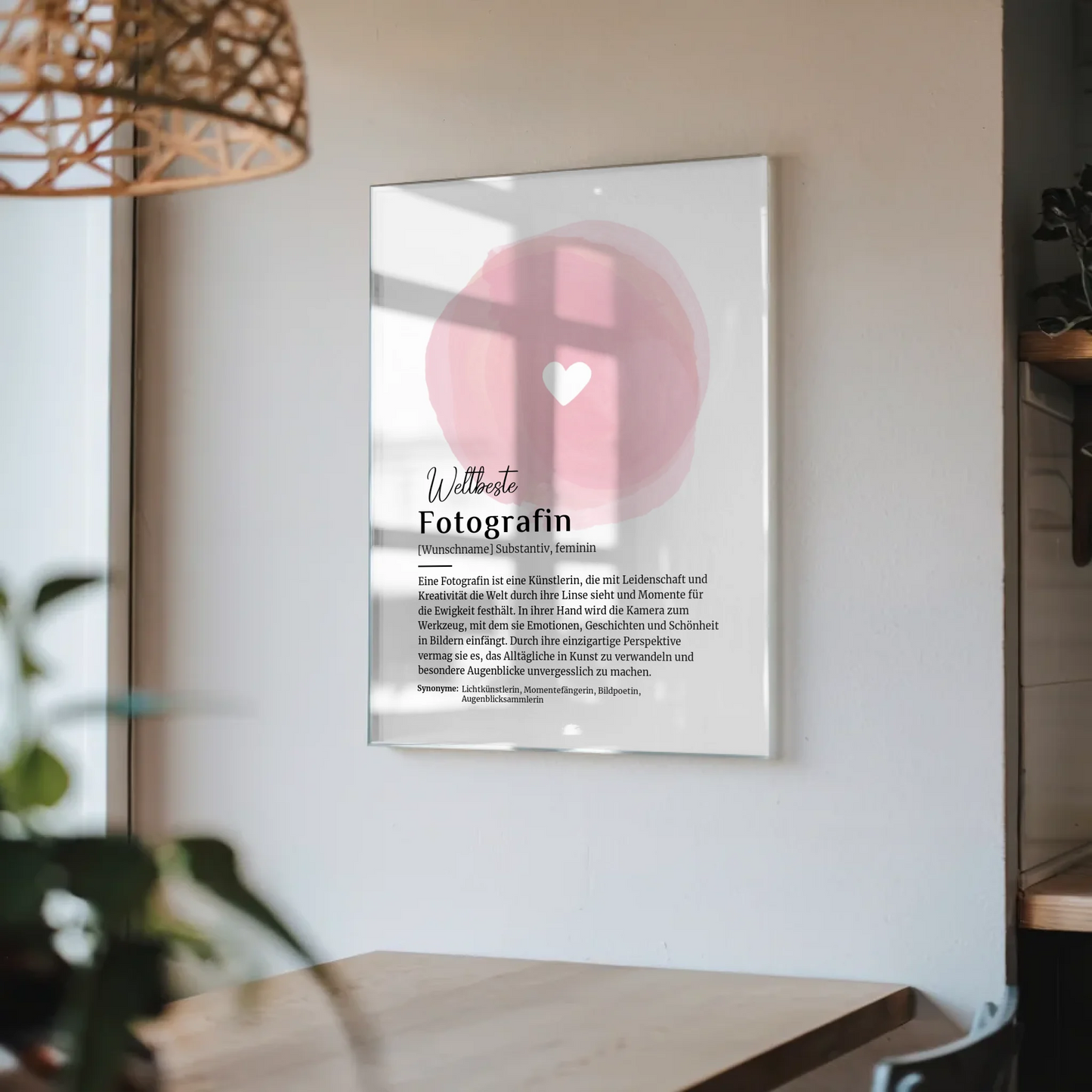 Acrylglas Bild Poster Definition mit Namen Geschenkidee - Wandbild