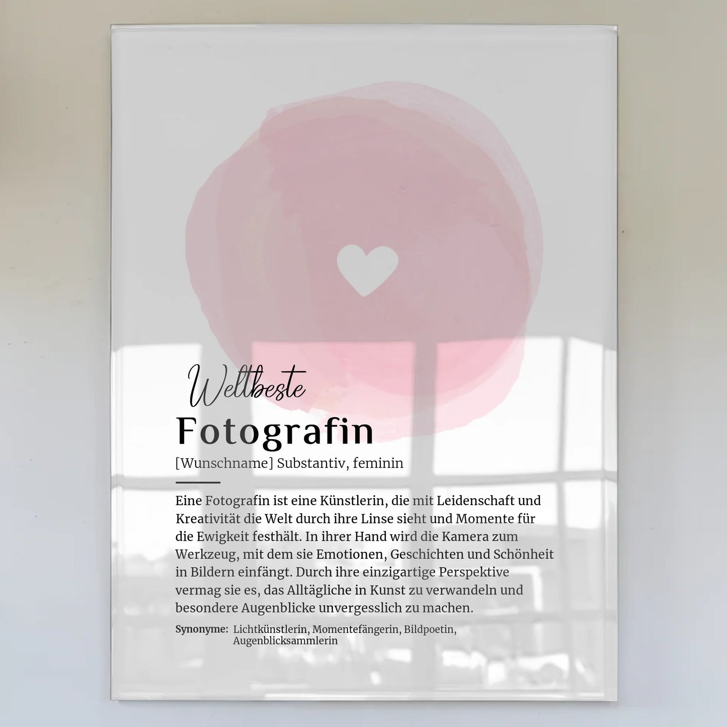 Acrylglas Bild Poster Definition mit Namen Geschenkidee - Wandbild