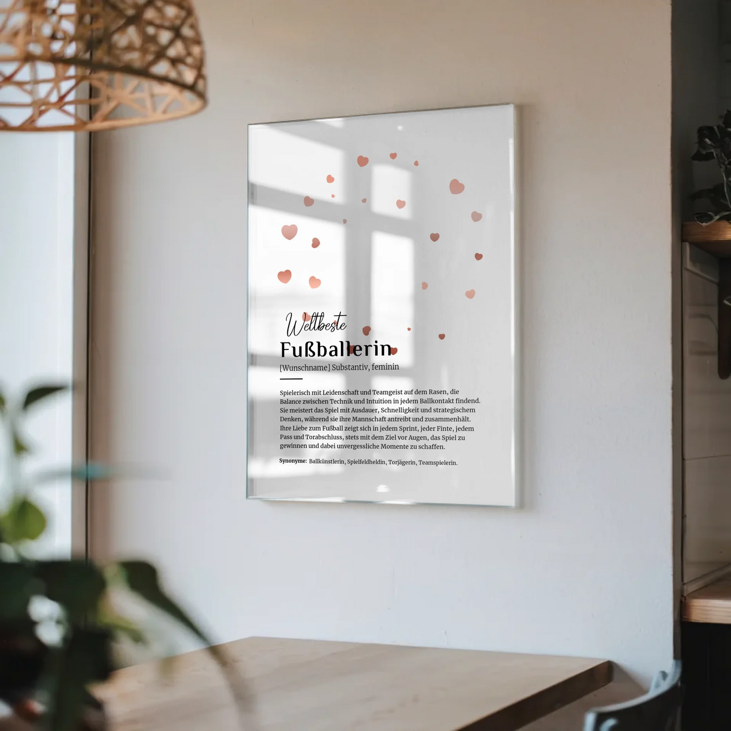 Acrylglas Bild Poster Definition Fußballerin mit Namen Geschenk