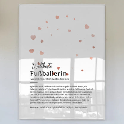 Acrylglas Bild Poster Definition Fußballerin mit Namen Geschenk