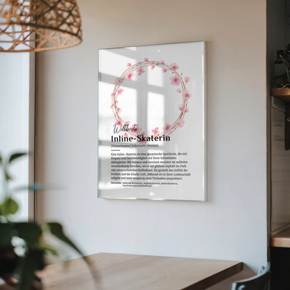 Acrylglas Bild Poster Inline-Skaterin mit Namen Geschenk